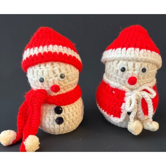 Mr. & Mrs. Snowman Grandma Handmade 5.5 in. Christmas Winter - Picture 1 of 5